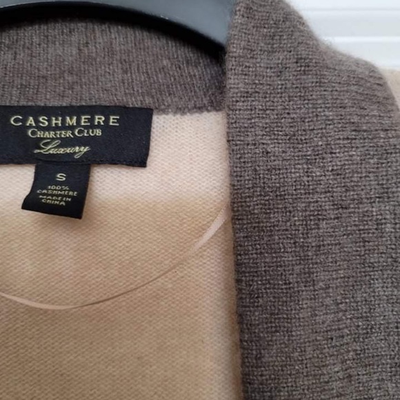 Charter Club Luxury Cashmere Cardigan ~ Color Block - Picture 3 of 3